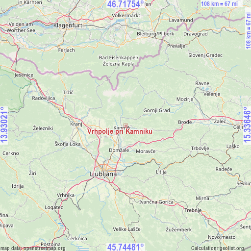 Vrhpolje pri Kamniku on map