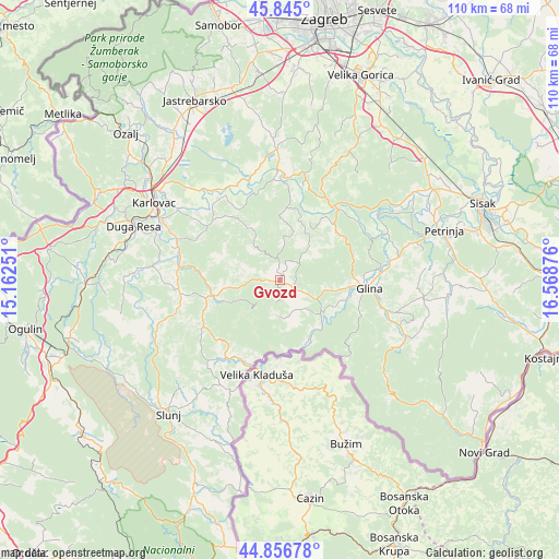 Gvozd on map