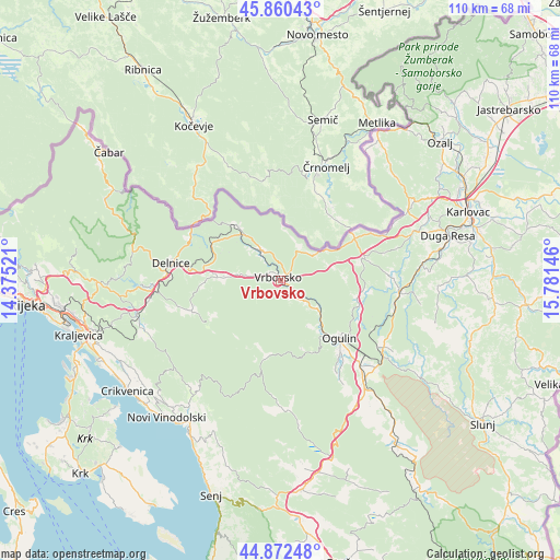 Vrbovsko on map