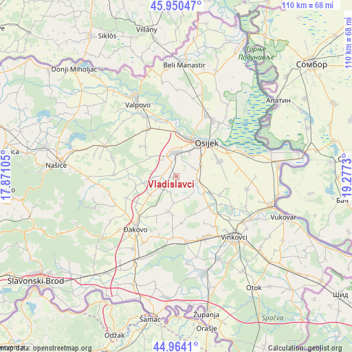 Vladislavci on map