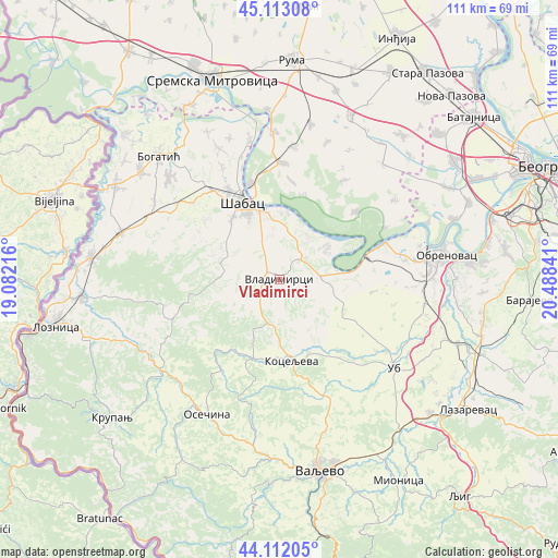 Vladimirci on map