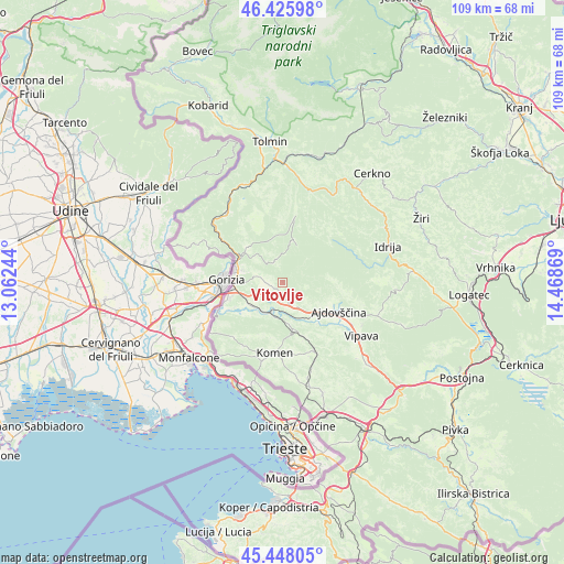 Vitovlje on map