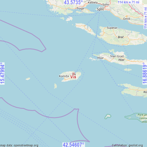 Vis on map