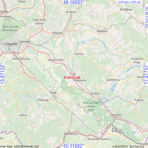 Vidrenjak on map