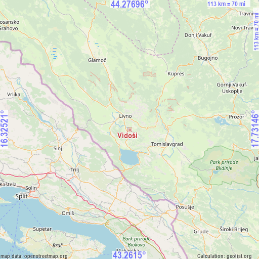 Vidoši on map