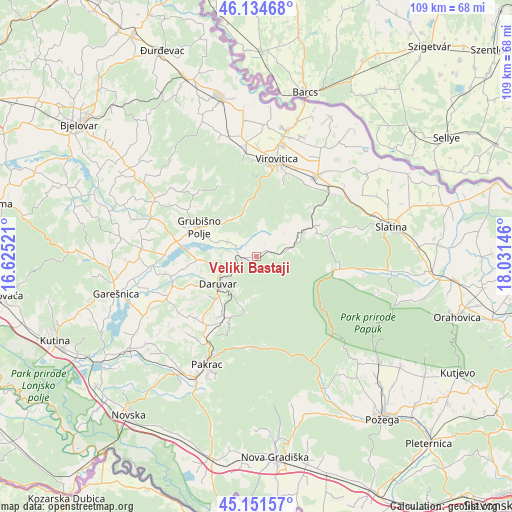 Veliki Bastaji on map