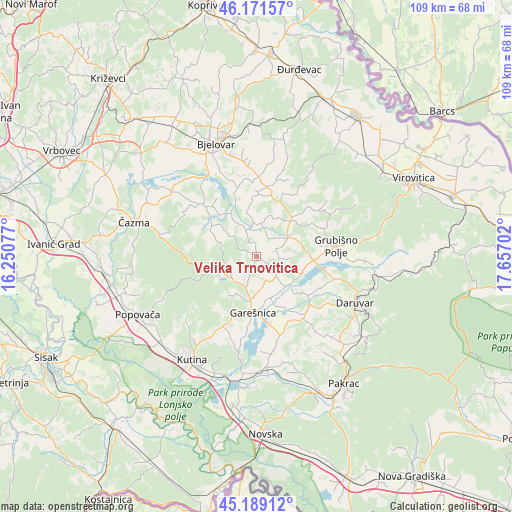 Velika Trnovitica on map