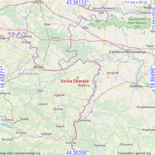 Velika Obarska on map