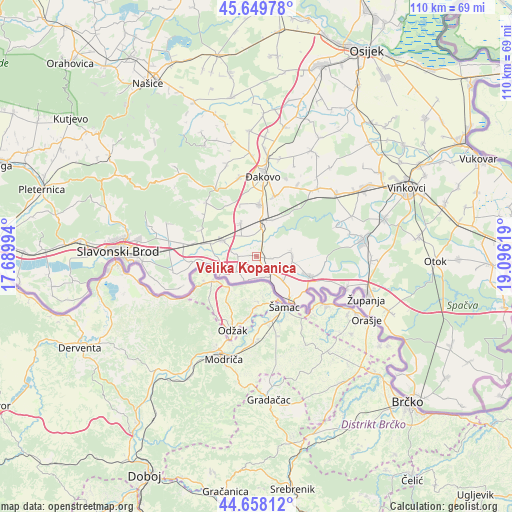 Velika Kopanica on map