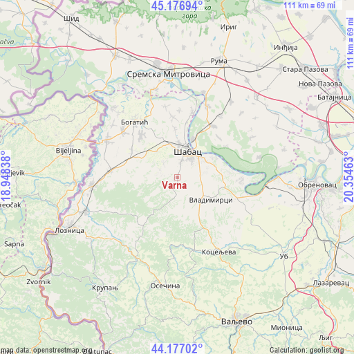 Varna on map