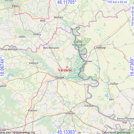 Vardarac on map