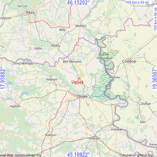 Uglješ on map