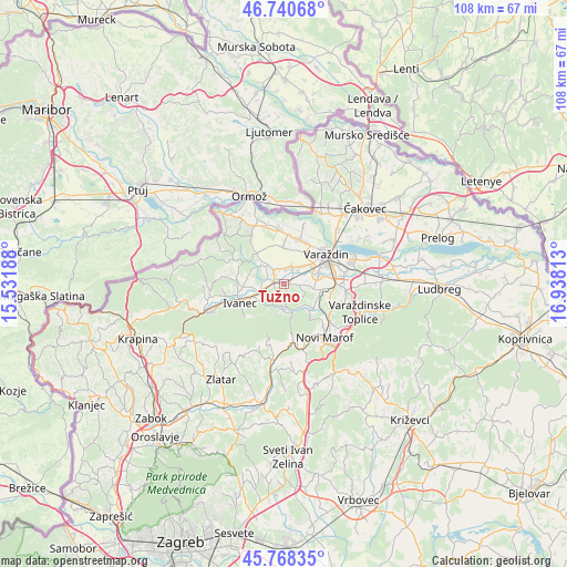 Tužno on map