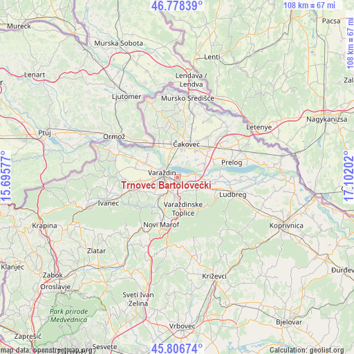 Trnovec Bartolovečki on map