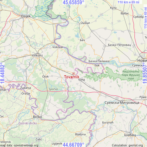 Tovarnik on map