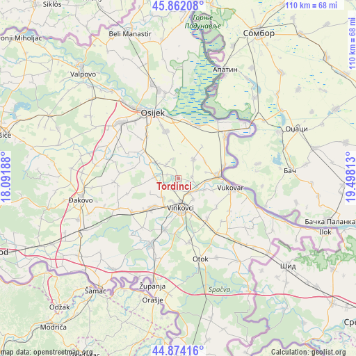 Tordinci on map