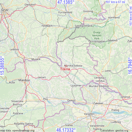 Tišina on map