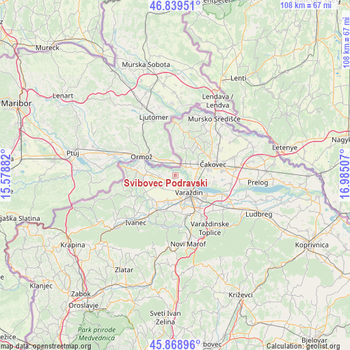 Svibovec Podravski on map
