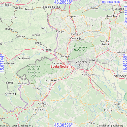 Sveta Nedjelja on map