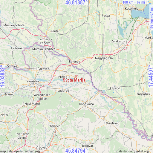 Sveta Marija on map