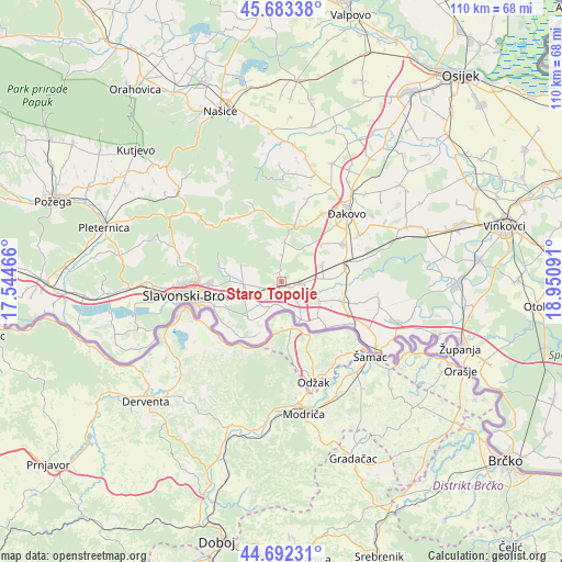 Staro Topolje on map