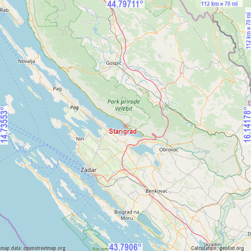 Starigrad on map