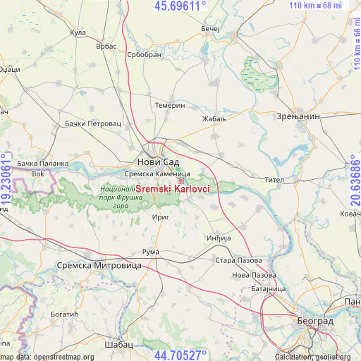 Sremski Karlovci on map