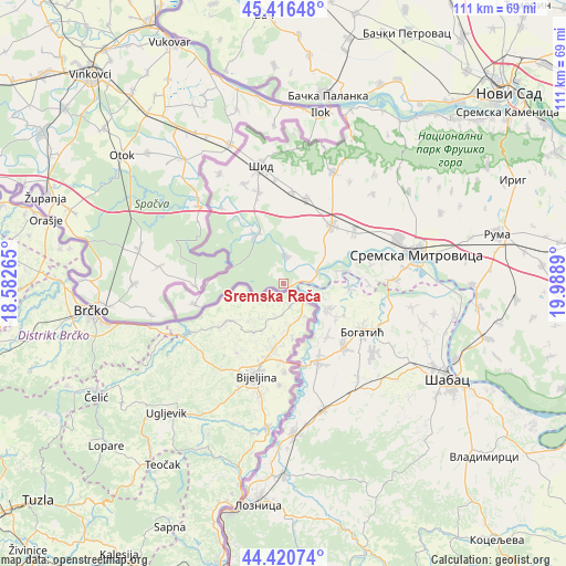 Sremska Rača on map