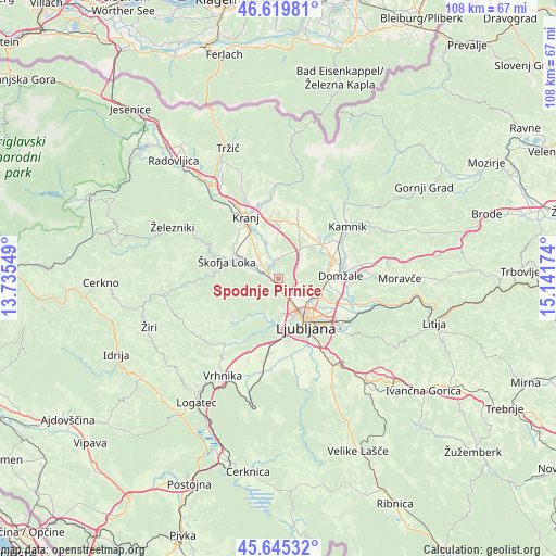 Spodnje Pirniče on map