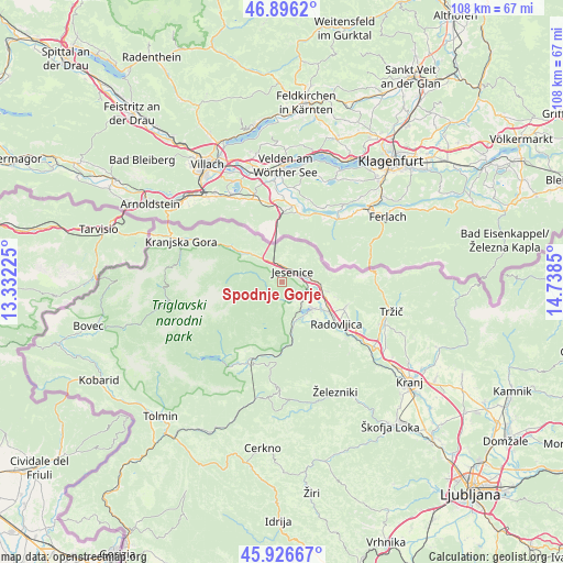 Spodnje Gorje on map