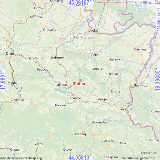 Solina on map
