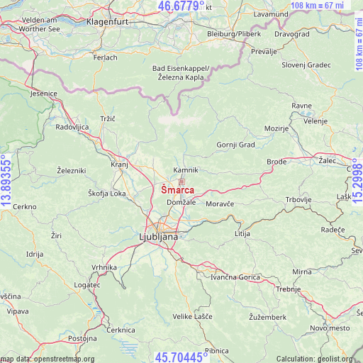 Šmarca on map