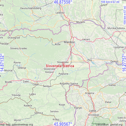 Slovenska Bistrica on map