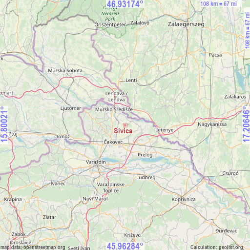 Sivica on map