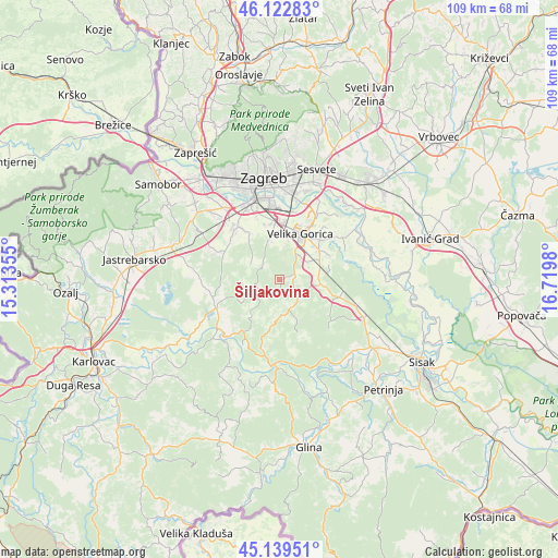 Šiljakovina on map