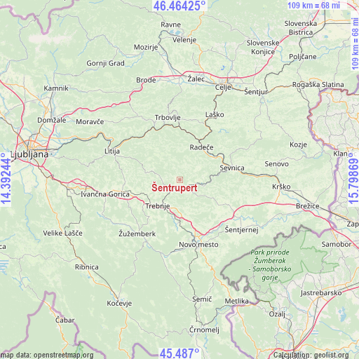 Šentrupert on map