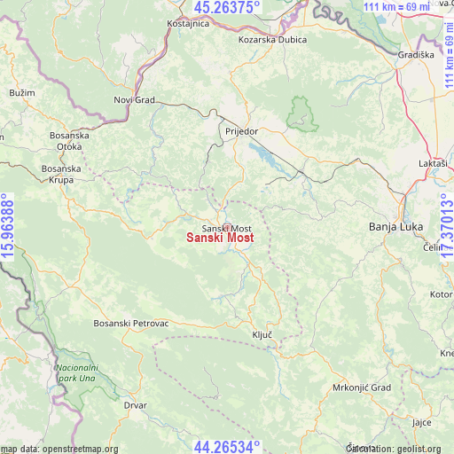 Sanski Most on map