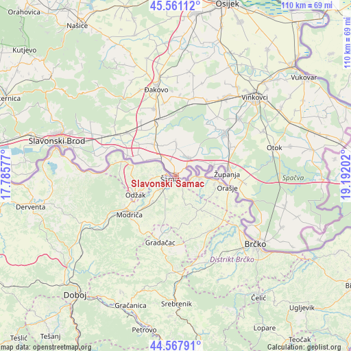 Slavonski Šamac on map