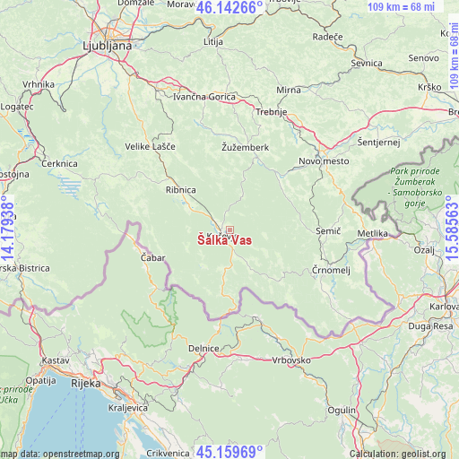 Šalka Vas on map