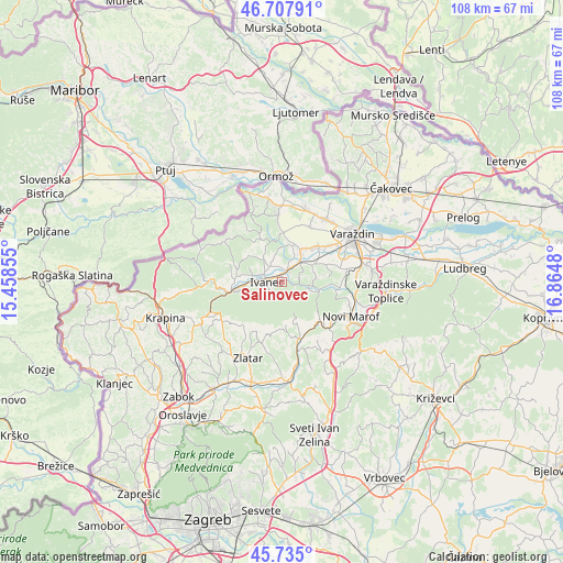 Salinovec on map