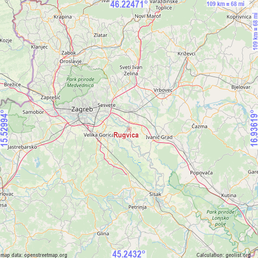 Rugvica on map