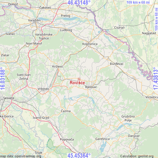 Rovišće on map