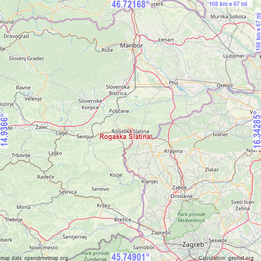 Rogaška Slatina on map