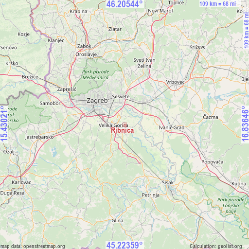 Ribnica on map