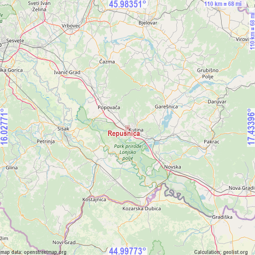 Repušnica on map