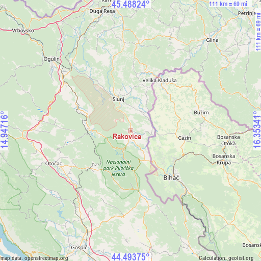 Rakovica on map