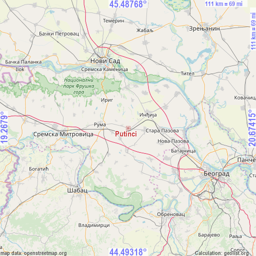 Putinci on map