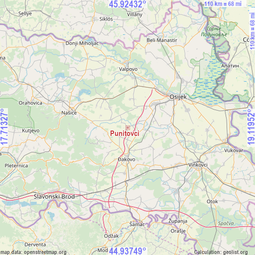 Punitovci on map