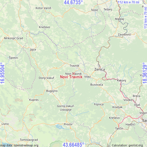 Novi Travnik on map