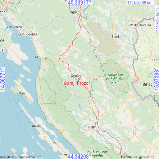 Gornji Prozor on map